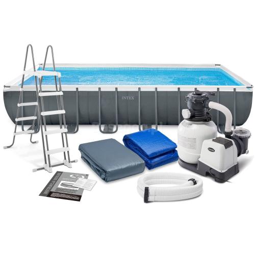 Бассейн каркасный (732х366х132см)+пес насос-фильтр с хлорг, лестн., тент, подстилка  1шт/упак 26368 - фото 1
